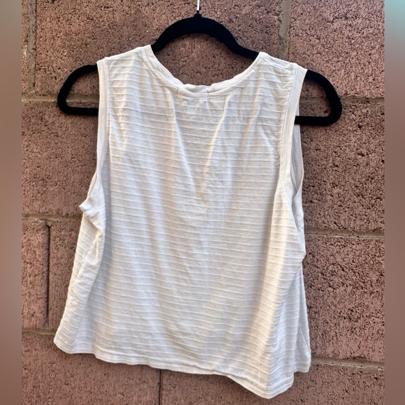 Marine Layer crop thank ivory off white texture detail classy womens tank size M - Picture 4 of 4